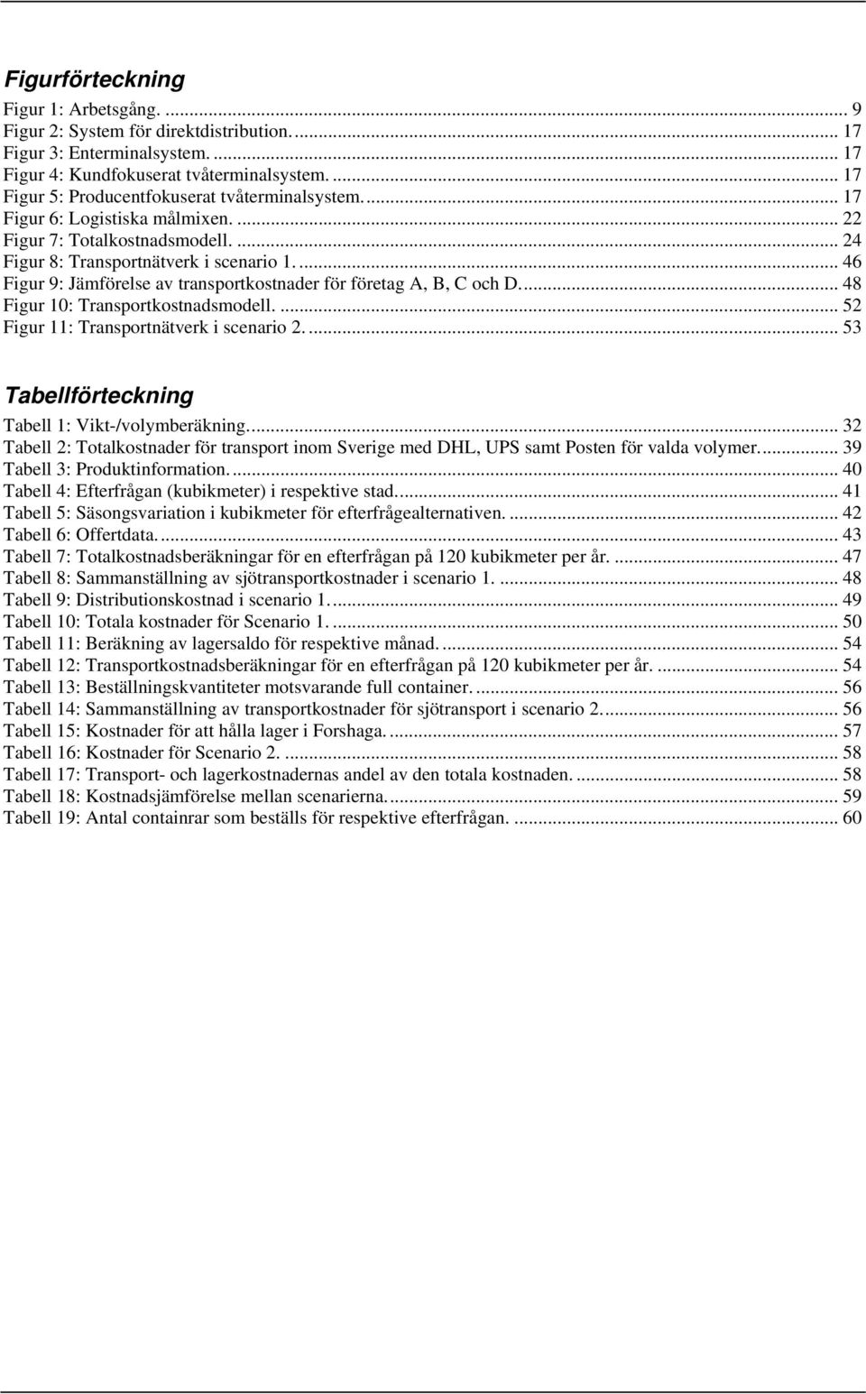 ... 46 Figur 9: Jämförelse av transportkostnader för företag A, B, C och D... 48 Figur 10: Transportkostnadsmodell.... 52 Figur 11: Transportnätverk i scenario 2.