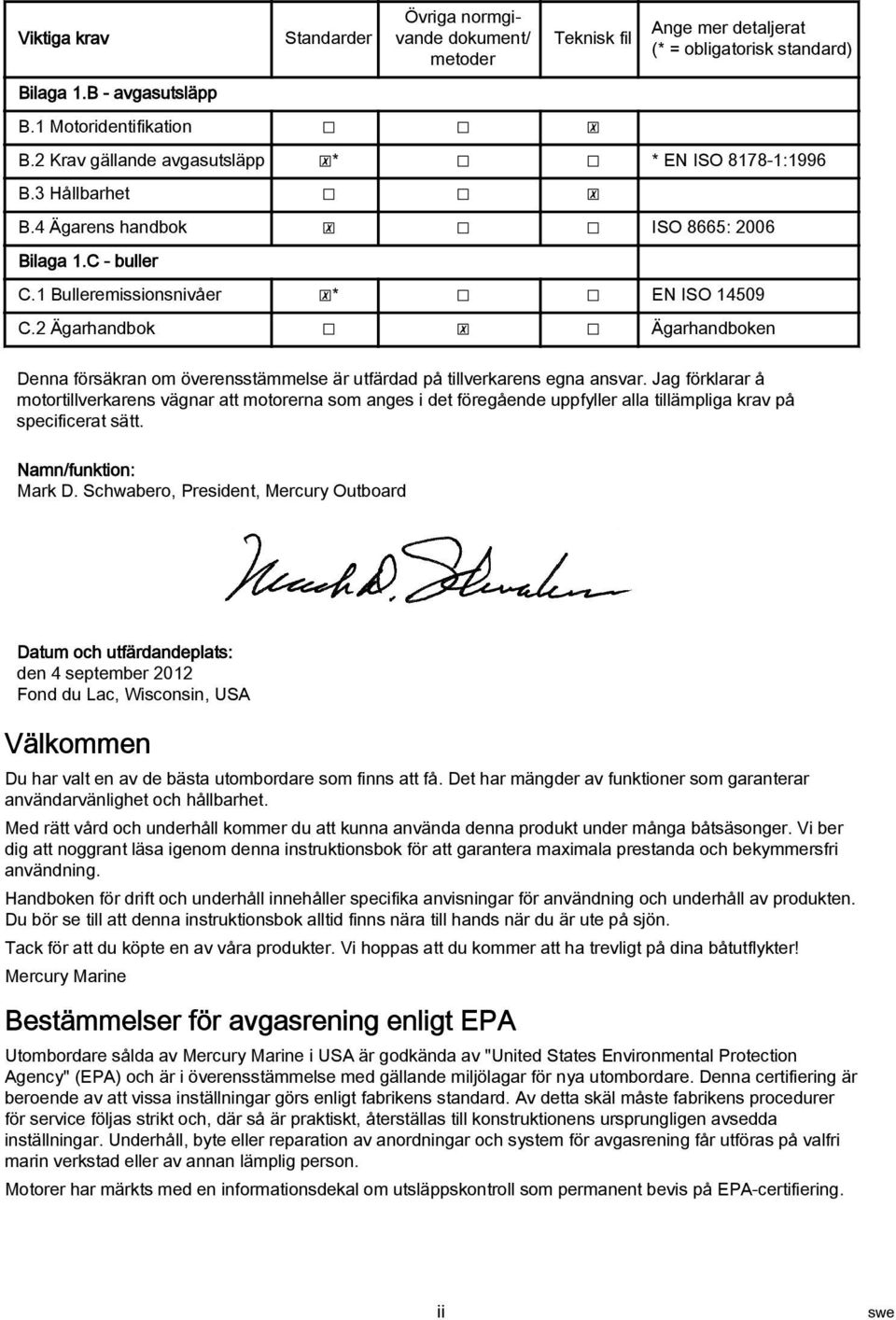 2 Ägrhndbok Ägrhndboken Denn försäkrn om överensstämmelse är utfärdd på tillverkrens egn nsvr.