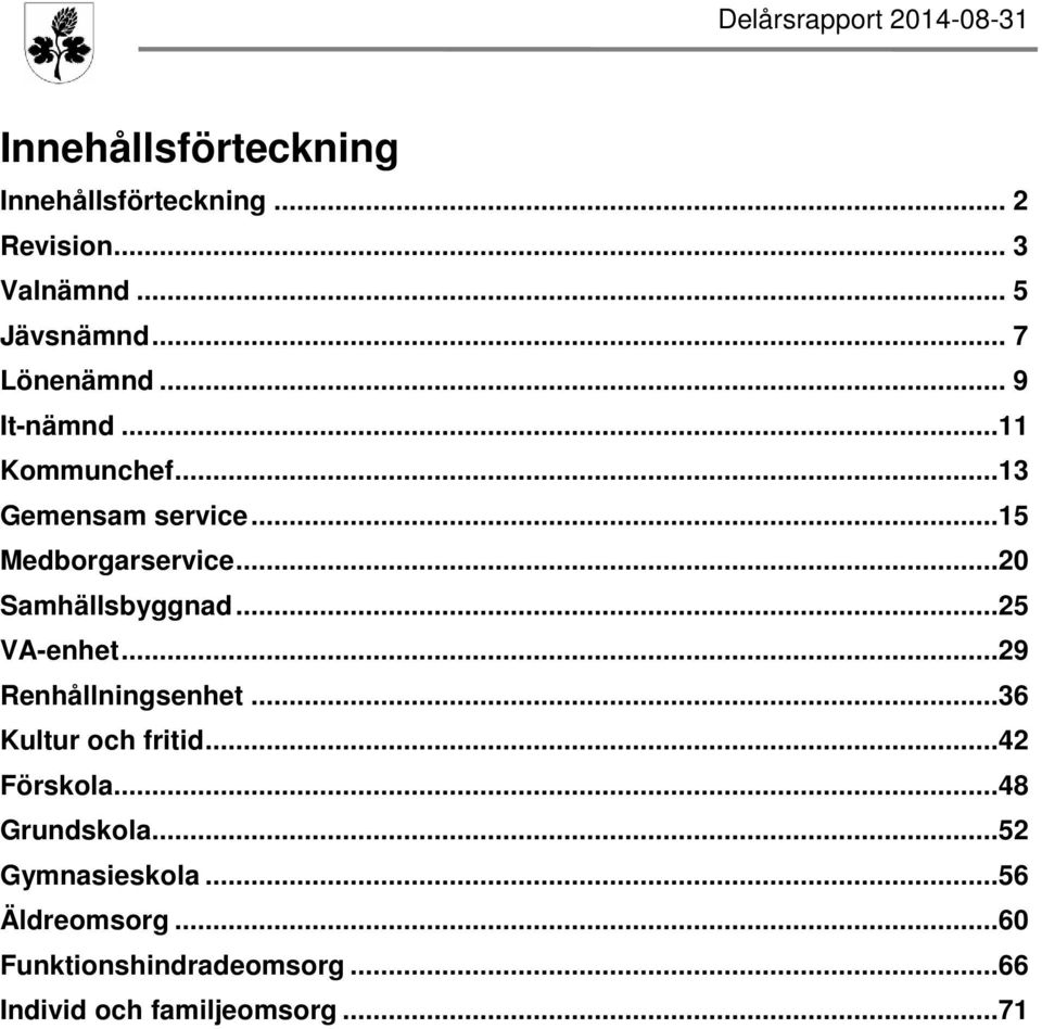 ..20 Samhällsbyggnad...25 VA-enhet...29 Renhållningsenhet...36 Kultur och fritid...42 Förskola.