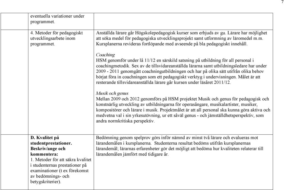 Coaching HSM genomför under lå 11/12 en särskild satsning på utbildning för all personal i coachingmetodik.