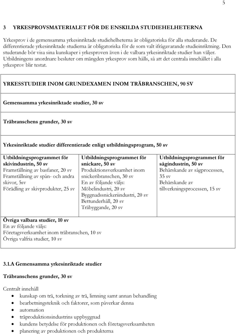 Den studerande bör visa sina kunskaper i yrkesproven även i de valbara yrkesinriktade studier han väljer.