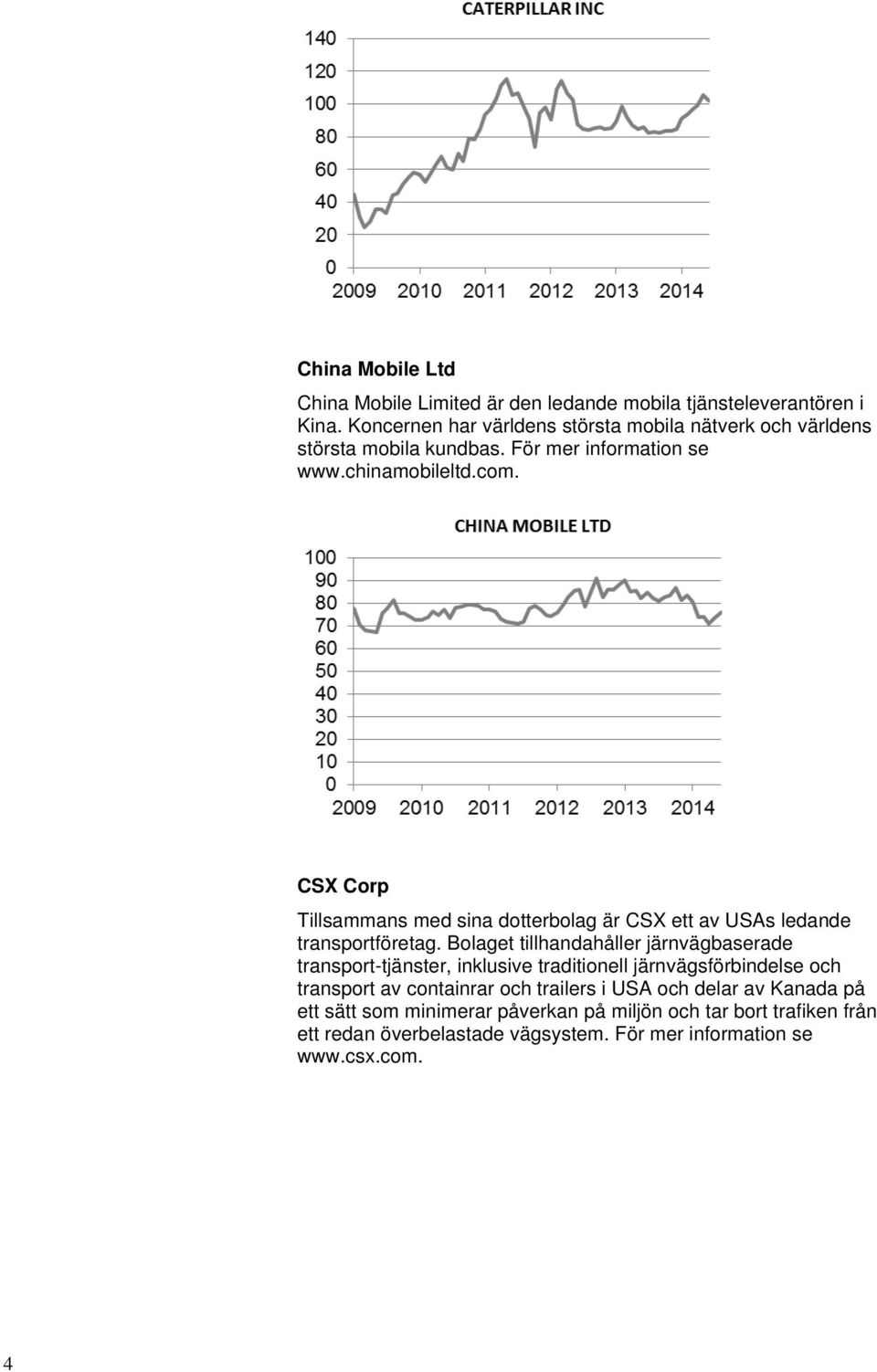 CSX Corp Tillsammans med sina dotterbolag är CSX ett av USAs ledande transportföretag.