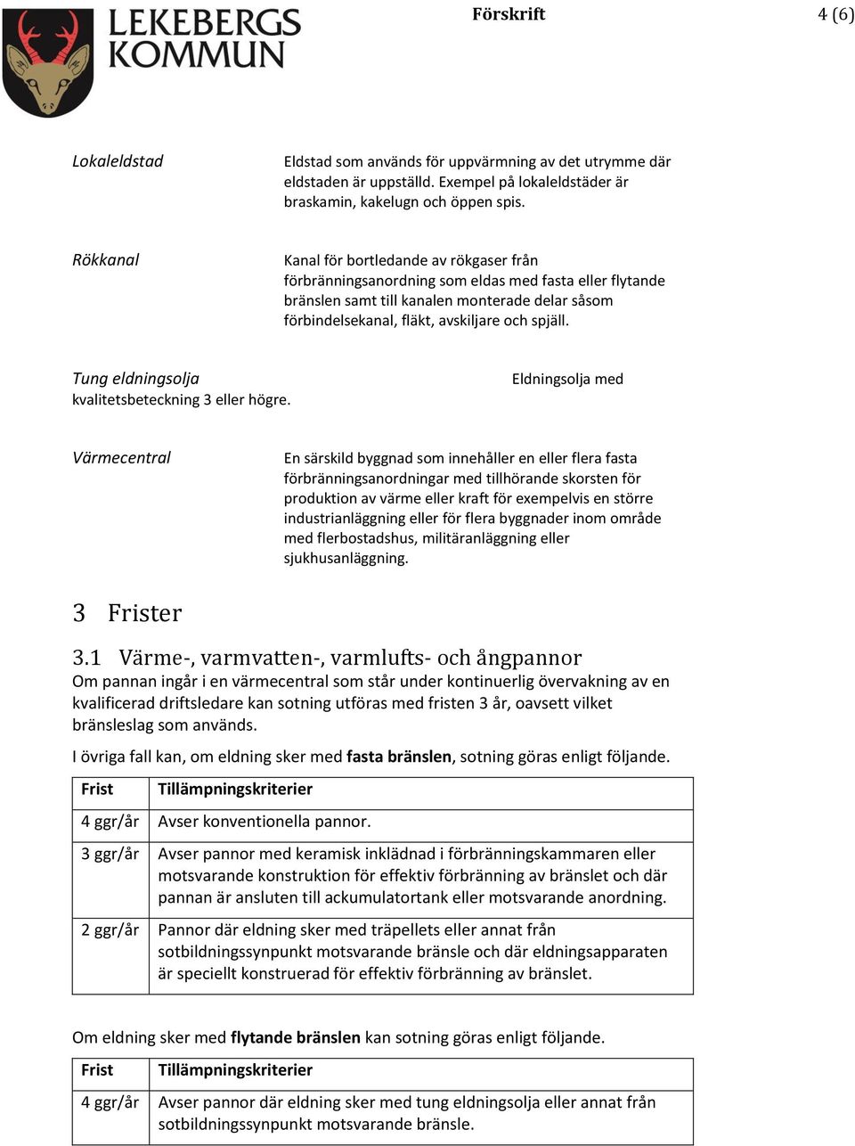 spjäll. Tung eldningsolja kvalitetsbeteckning 3 eller högre.