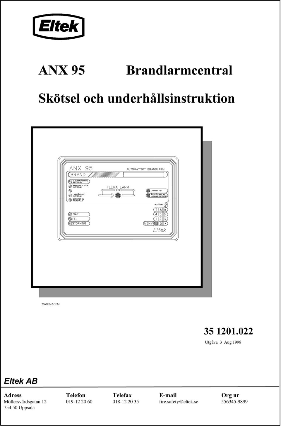 GEM Utgåva 3 Aug 1998 (OWHN$% $GUHVV 7HOHIRQ 7HOHID[