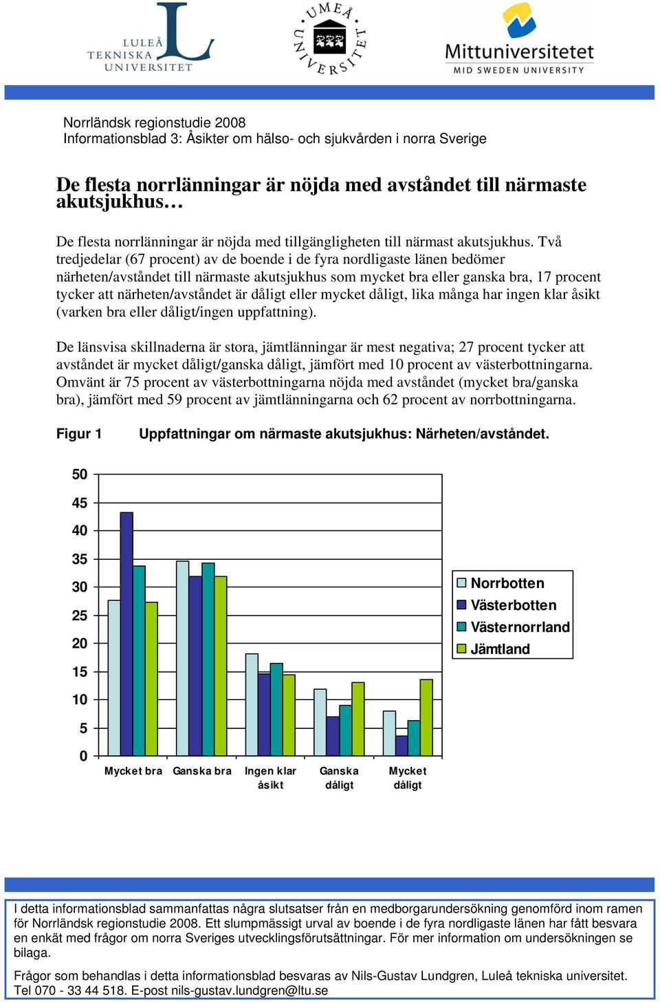 mycket dåligt, lika många har ingen klar (varken bra eller dåligt/ingen uppfattning).