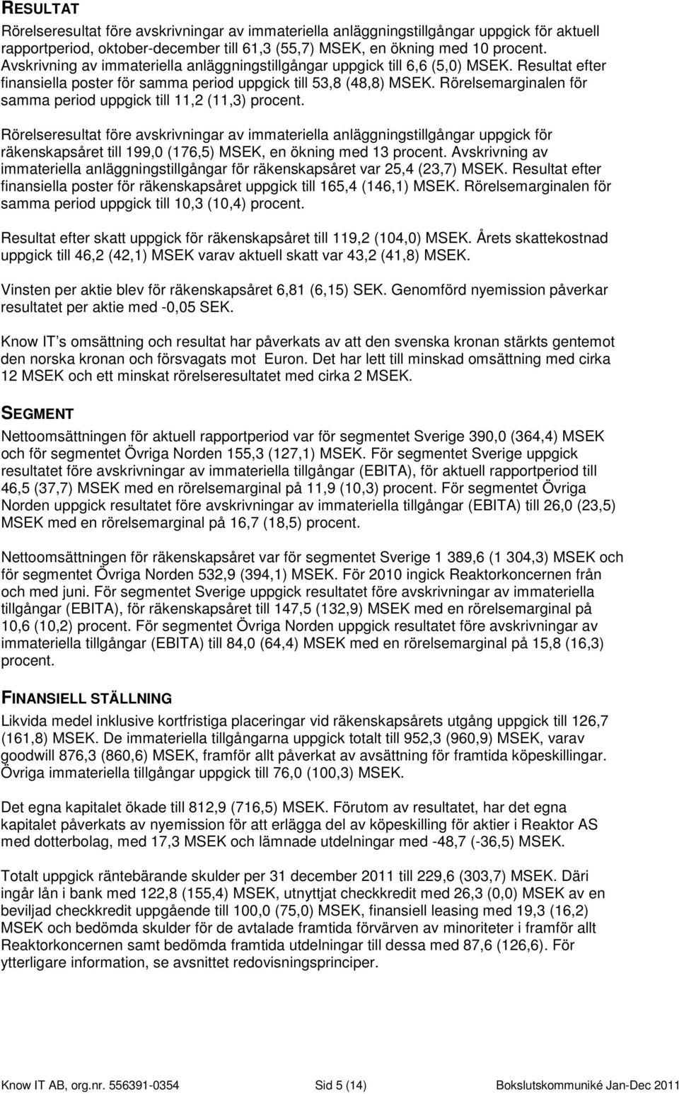 Rörelsemarginalen för samma period uppgick till 11,2 (11,3) procent.