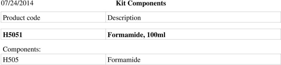 H5051 Components: H505