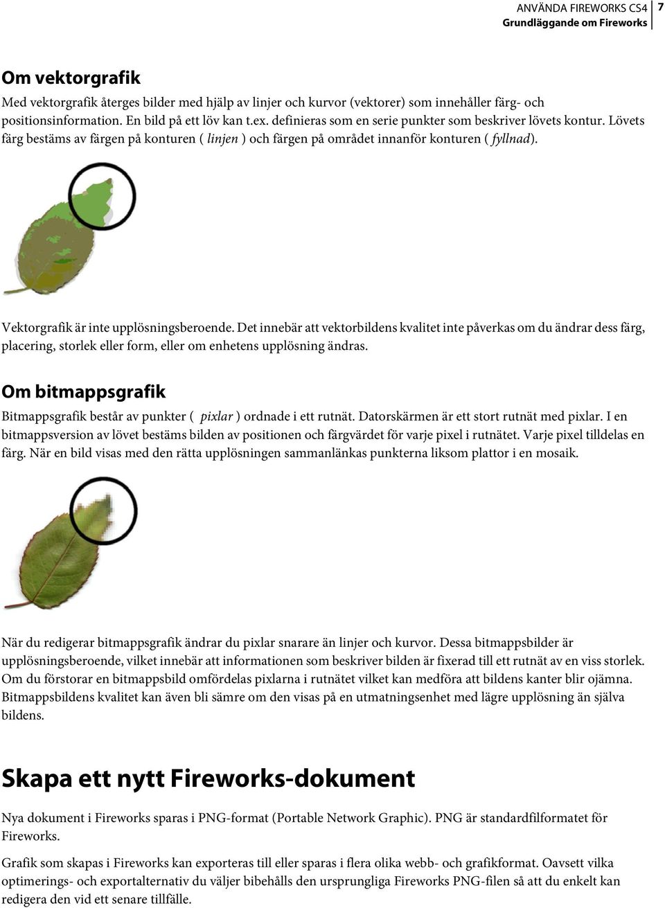 Vektorgrafik är inte upplösningsberoende. Det innebär att vektorbildens kvalitet inte påverkas om du ändrar dess färg, placering, storlek eller form, eller om enhetens upplösning ändras.