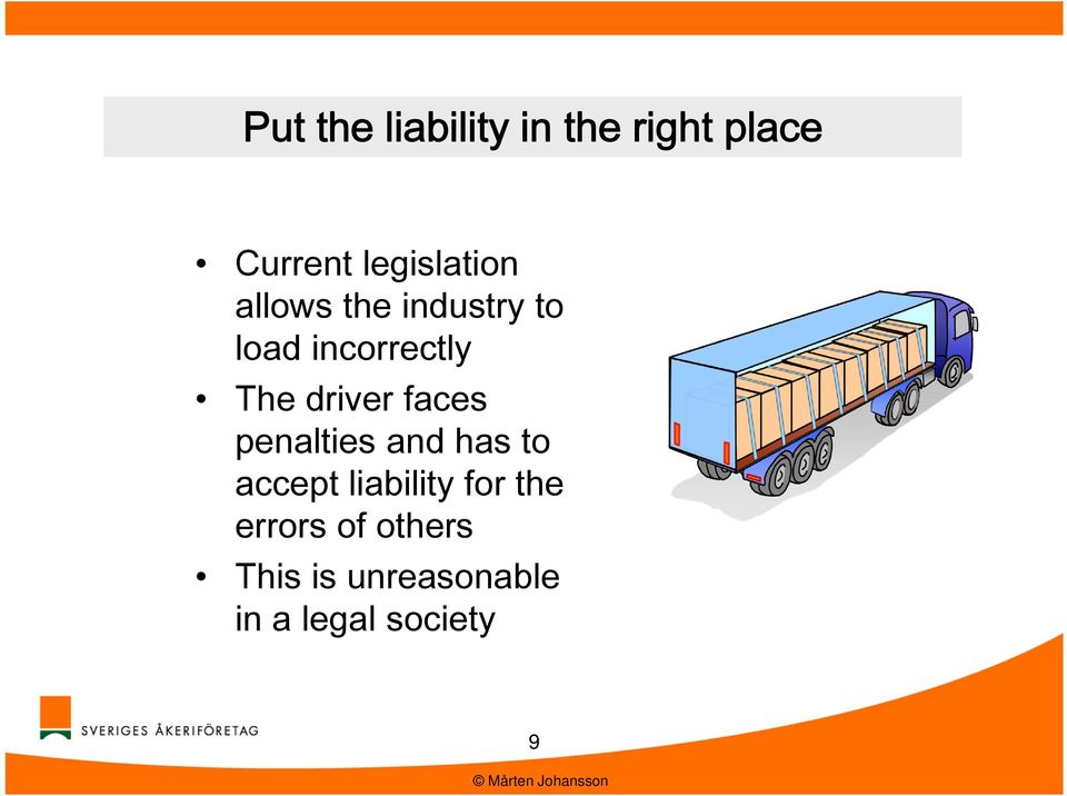 The driver faces penalties and has to accept liability