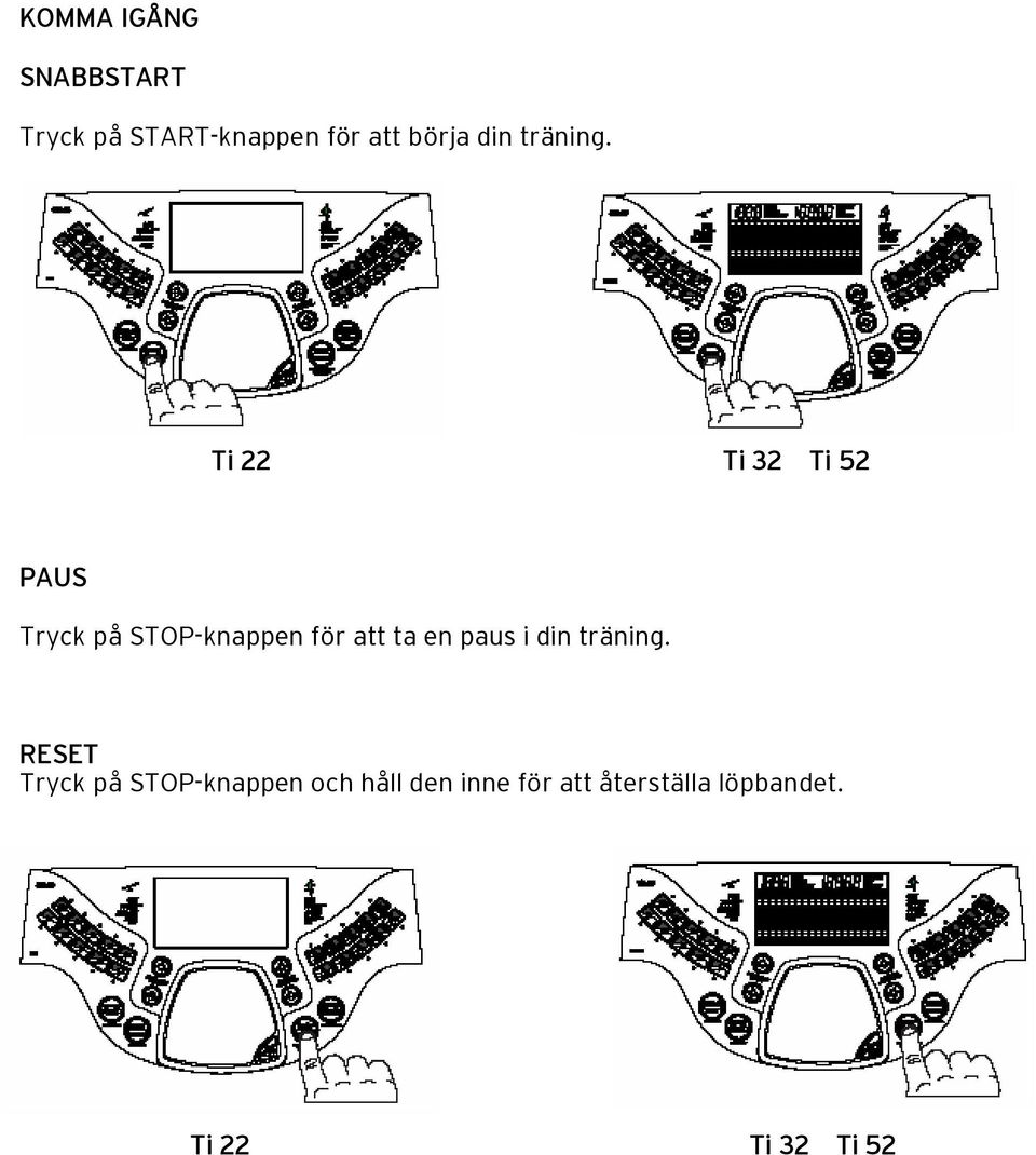Ti 22 Ti 32 Ti 52 PAUS Tryck på STOP-knappen för att ta en