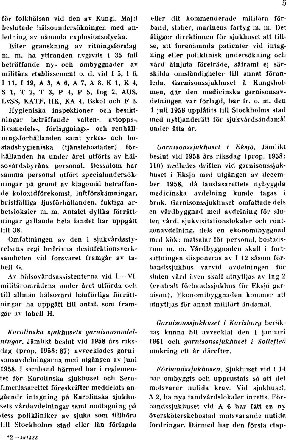 Hygieniska inspektioner och besiktningar beträffande vatten-, avlopps-, livsmedels-, förläggnings- och renhållningsförhållanden samt yrkes- och bostadshygieniska (tjänstebostäder) förhållanden ha