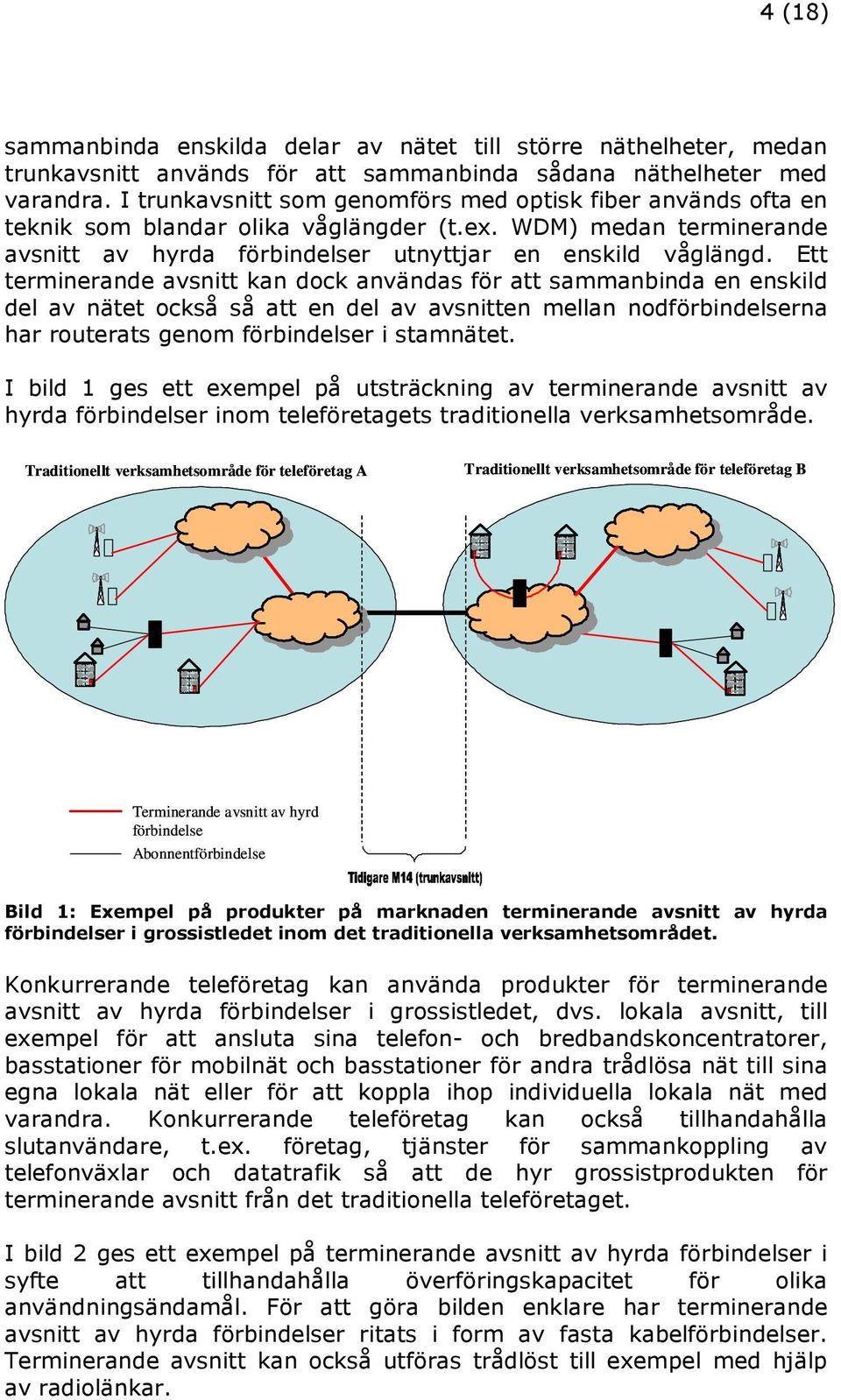 Ett terminerande avsnitt kan dock användas för att sammanbinda en enskild del av nätet också så att en del av avsnitten mellan nodförbindelserna har routerats genom förbindelser i stamnätet.