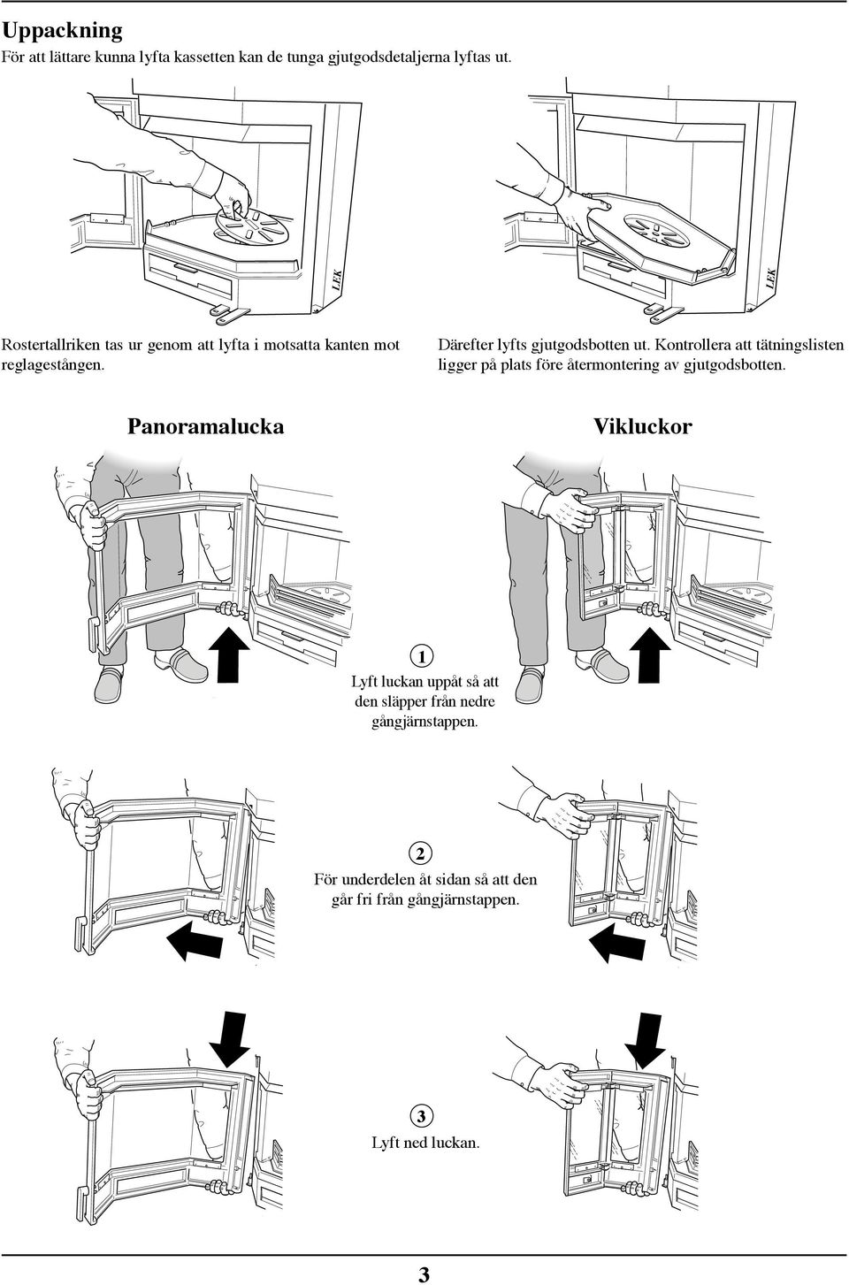 Kotrollera att tätigsliste ligger på plats före återmoterig av gjutgodsbotte.