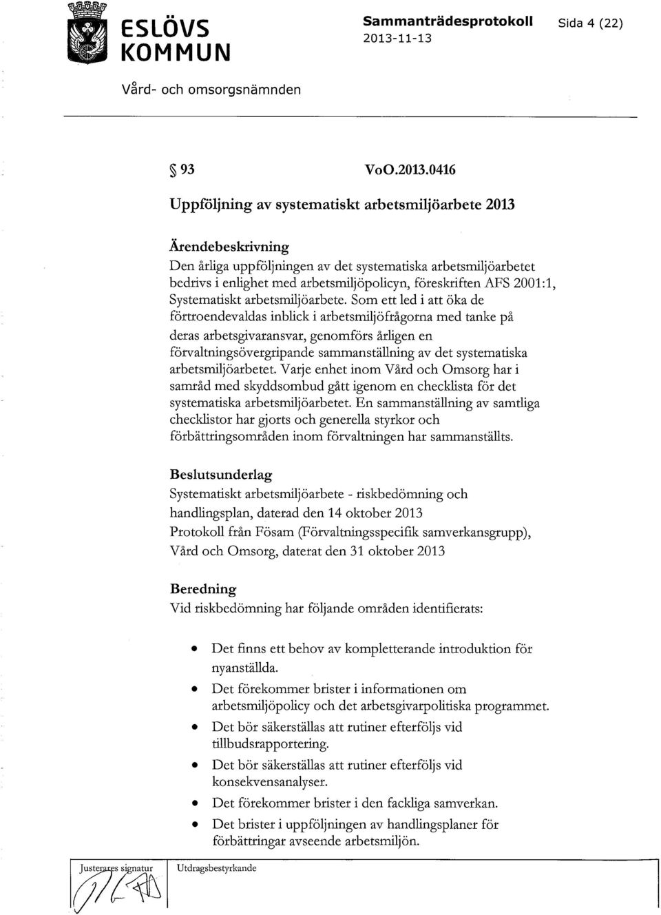 2001:1, Systematiskt arbetsmiljöarbete.