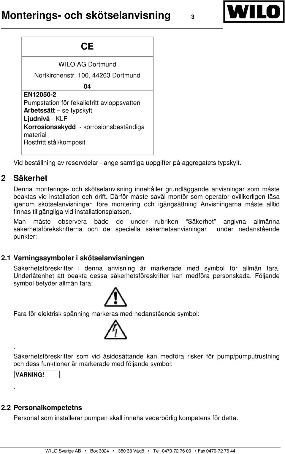 beställning av reservdelar - ange samtliga uppgifter på aggregatets typskylt.