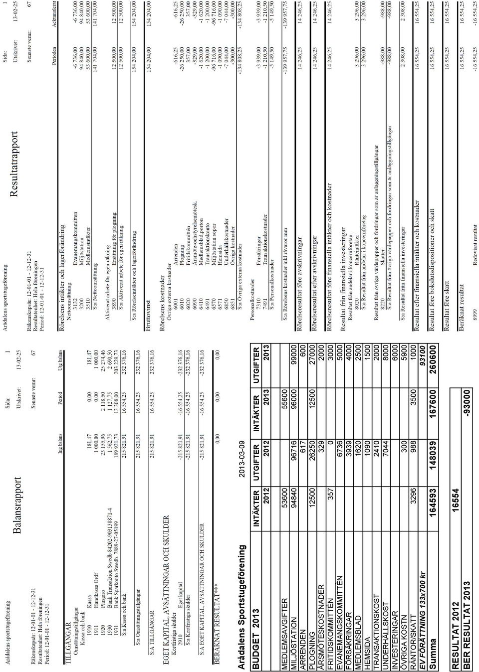 6736 5000 FÖRSÄKRINGAR 3939 4000 MEDLEMSBLAD 1620 2500 HEMSIDA 1090 1500 TRANSAKTIONSKOST 2410 2000 UNDERHÅLLSKOST 7044 8000 INVESTERINGAR 6000 ÖVRIGA