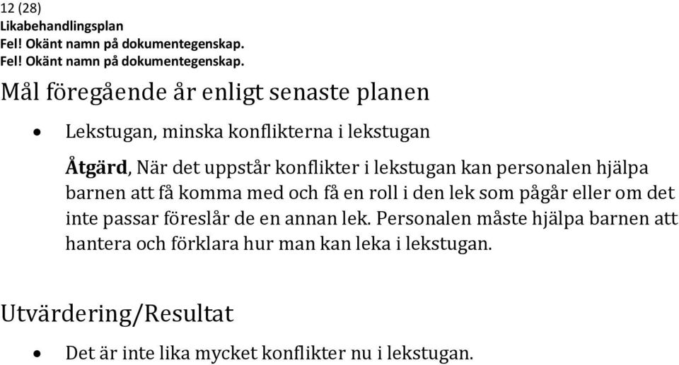 pågår eller om det inte passar föreslår de en annan lek.