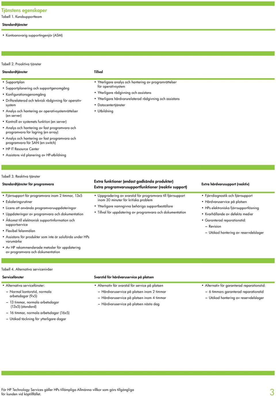 operativsystemrättelser (en server) Kontroll av systemets funktion (en server) Analys och hantering av fast programvara och programvara för lagring (en array) Analys och hantering av fast programvara