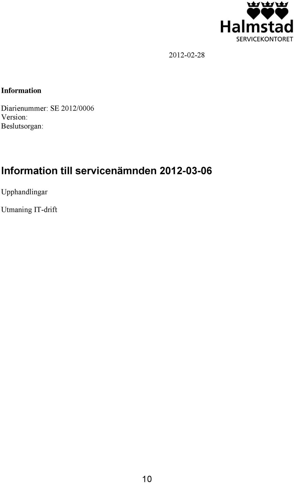 Information till servicenämnden