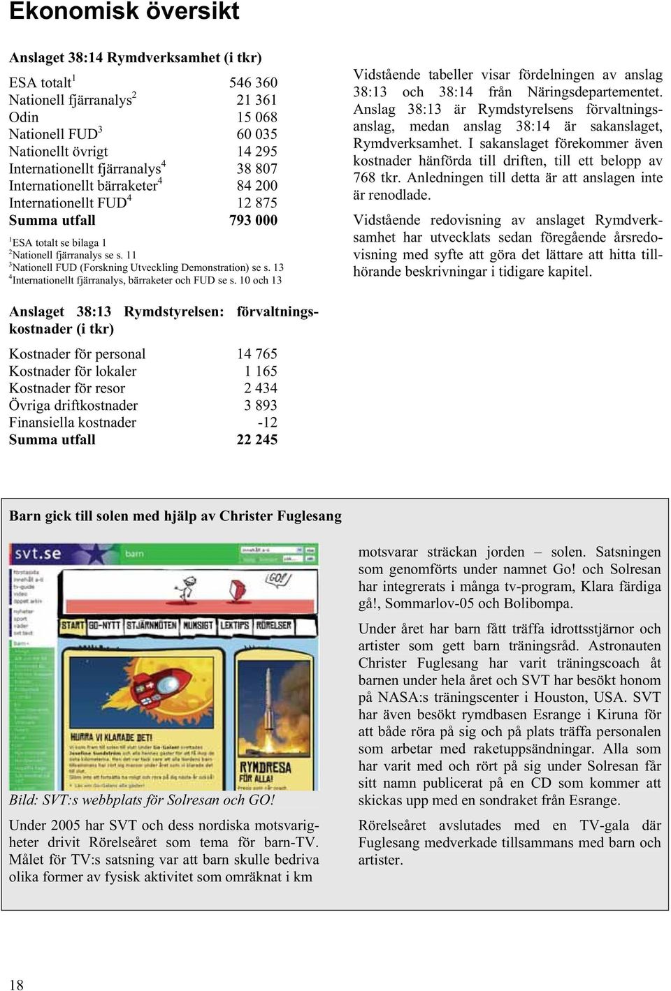 11 3 Nationell FUD (Forskning Utveckling Demonstration) se s. 13 4 Internationellt fjärranalys, bärraketer och FUD se s.