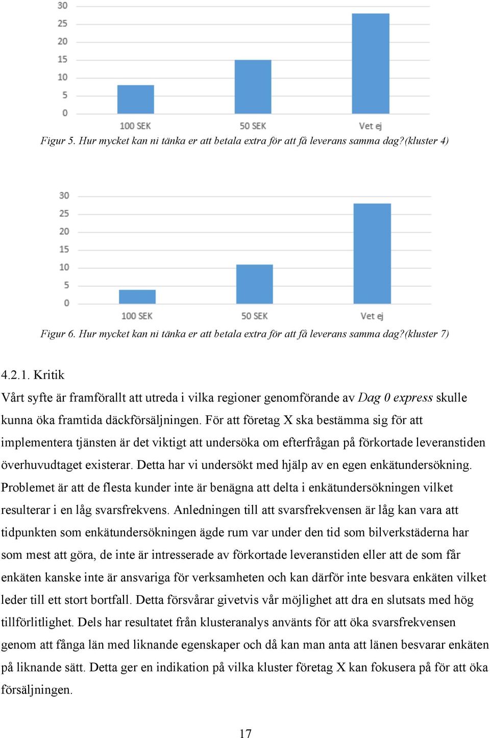 För att företag X ska bestämma sig för att implementera tjänsten är det viktigt att undersöka om efterfrågan på förkortade leveranstiden överhuvudtaget existerar.