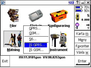 IS-Rover Vi ska gå igenom stegen för att starta upp en IS-mätning, börja med att skapa en IS-mätprofil med hjälp av en Tstn-profil och en gps-profil som kopplas samman i en IS-profil.