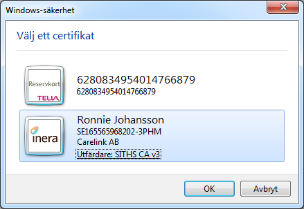 2. Komplettering av funktionen Credential Provider med en Certificate Provider för att kunna påverka även certifikatvalsdialogen inte bara vid inloggning i Windows utan även i Internet Explorer.