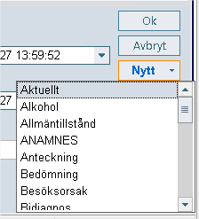 Skriva utan mall De sökord (termer) man kan skriva på under en viss aktivitet/anteckning är definierade och inlagda i den s.k. grundmallen vilken ofta är specifik för varje anteckning.