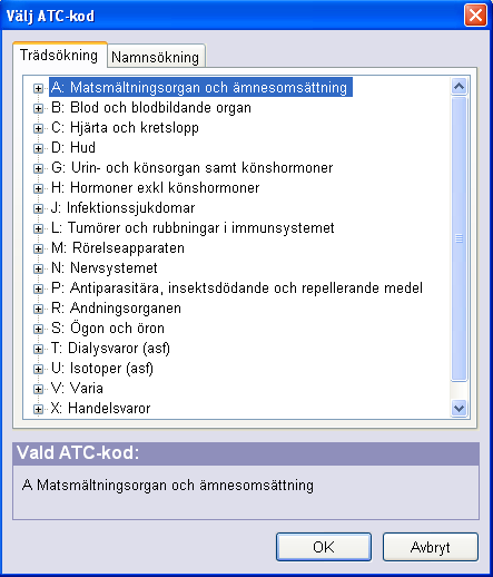 Lägg till läkemedelsöverkänslighet 1. Välj Lägg till. Dialogrutan Lägg till läkemedelsöverkänslighet visas. 2. Ange aktuell ATC-kod eller sök ATC-kod via knappen?