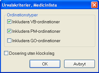 Utskrifter Utskrift av Medicinlista via Ordinationsöversikt Medicinlistan är en utskrift tänkt att ge till patienten, med information om de läkemedel som är ordinerade.