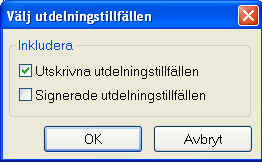 3. Välj Skriv ut, utskrift av Utdelningslista visas först på skärmen och kan därefter ske till skrivare. Även oinsatta pm-ordinationer och vb-ordinationer visas överst på denna utskrift.