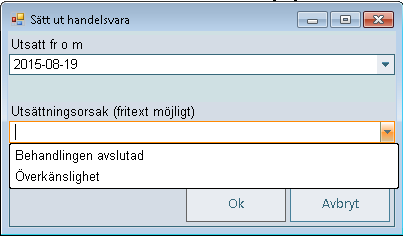 Sätta ut handelsvara 1. En utskriven/skickad samt makulerad handelsvara kan sättas ut genom att markera den/de aktuella handelsvaran/handelsvarorna i listan, välj därefter Sätt ut.