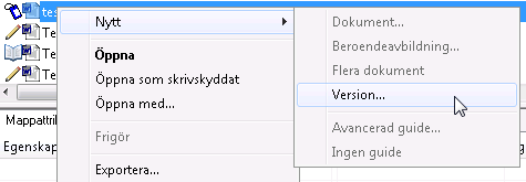 Om man vill ta tillbaka dokumentet till ursprungsläget, högerklicka på dokumentet och välja Ändra dokumentläge -> Förkasta till ursprungsläge. Dokumentet hamnar återigen i första läget.