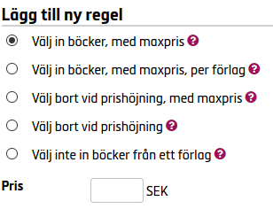 Manuellt urval kan också enkelt användas för att se mer detaljer runt både utbudet och bibliotekets katalog.