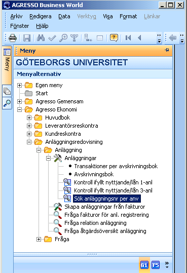 Lathund Anläggningar, utdata Sid 1(2) Söka fram anläggningsnummer Söka fram anläggningsnummer AGRESSO Ekonomi Anläggningsredovisning