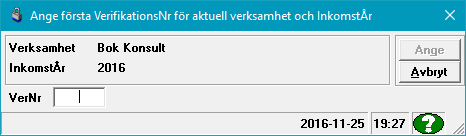 Manual efredo Sidan 32 (146) 6.2.1 Direkt bokföring av Verifikation En verifikation kan utföras direkt i formuläret enligt nedanstående exempel.