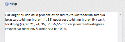 45 Fördelningsbokningar Här kan du se hur dina indirekta intäkter och kostnader fördelats, både på v-grenar och på konto.