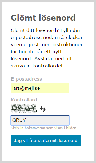 10 (12) Glömt lösenord eller användarnamn Om det går inte att logga in, försök först att återställa lösenordet genom att gå till Glömt lösenord? på webbplatsen www.halsorapport.se. På följande sida fyller du i din e-postadress som du använde för att registrera dig.