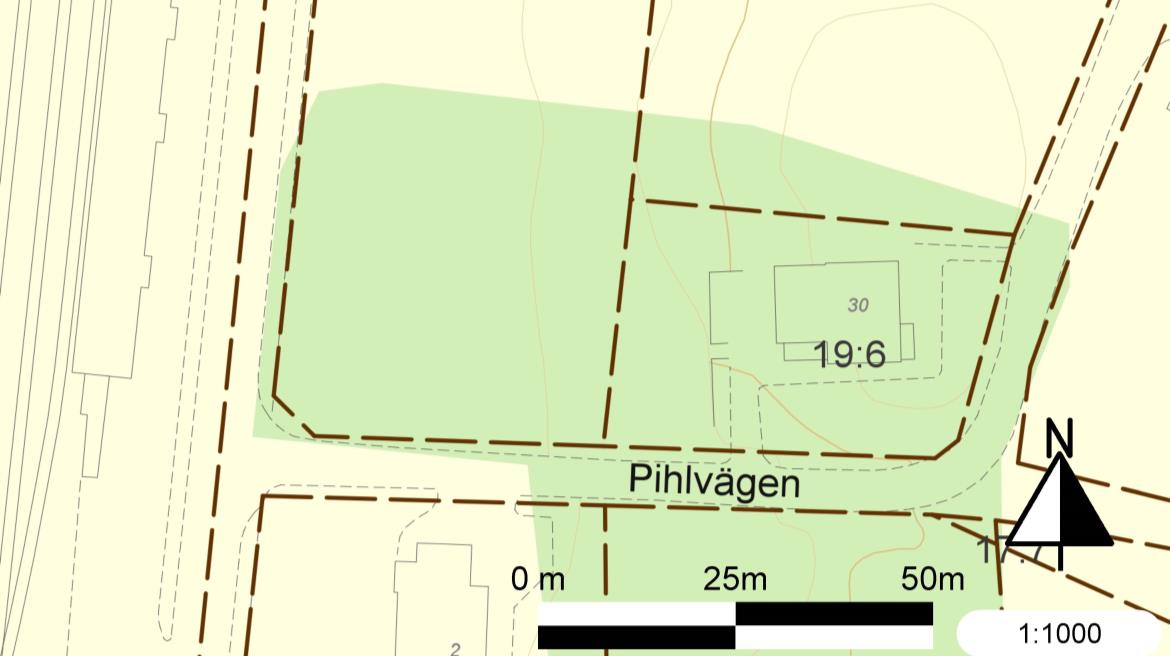 Vägbullerberäkning151201 Mätpunkter (vägmitt till fastighetsgräns) för bulleravstånd, markerat med svart pil INDUSTRIBULLER BUSS Busstrafiken i Hällefors körs av Nobina.