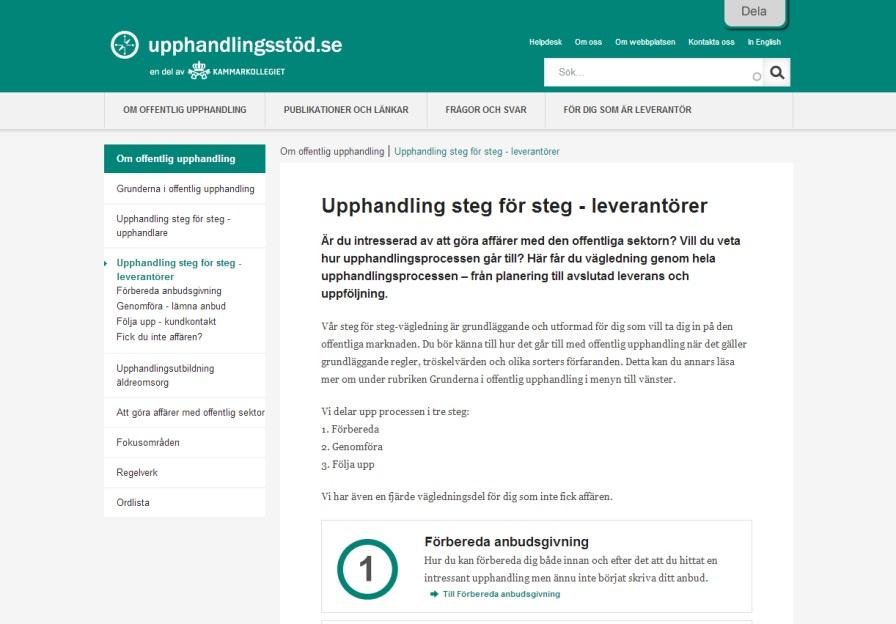 hänvisa till www.upphandlingsstöd.se.