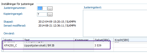 Page 19 of 35 I de fall då kassaflödeseffekten behöver räknas ut via balansräkningen, och det alltså inte finns en specifikationen att hämta förändringen ifrån, så skapas i koncernjusteringar en