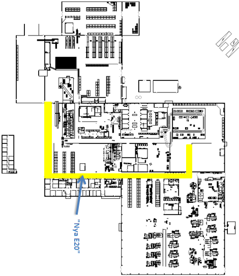 Bilaga 4. Layout över ny huvudtrafikled genom fabrik Figur 4.