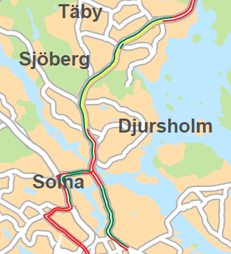 12.4 FRAMKOMLIGHETSÅTGÄRDER SOM KRÄVS I HUVUDALTERNATIVET Busstrafiken från nordost koncentreras i stor omfattning till E18 mellan Arninge och Danderyds sjukhus.