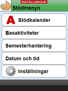 5. Inställningar Handi kan ställas in för att passa kraven från många användare, men också för att ge användaren möjlighet att utvecklas med sin Handi.