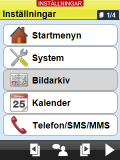 7. Bildarkiv När man vill ha bilder i aktiviteter, kontakter, checklistor mm hämtar man dem från bildarkivet. Då visas vyn Välj bild, se den vänstra vyn.