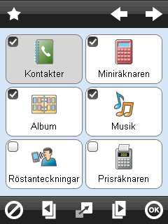 3.1.1 Välj ikonstorlek Via knappen Ikonernas storlek ställer man in hur ikonerna ska visas i Handimenyn/Startmenyn.