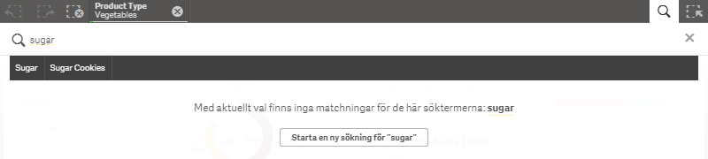 4 Använda smartsökning Du kan rensa sökfältet genom att klicka på till höger i sökfältet. Klicka på F för att stänga smartsökningsverktyget. Söktermerna jämförs alltid med början av orden i databasen.