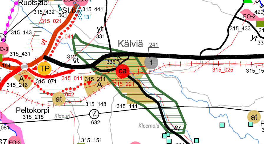 3.2 Planeringssituation 3.2.1 Planer, beslut och utredningar som berör planområdet LANDSKAPSPLAN Planområdet är enligt sammanställningen av de fastställda landskapsplanerna för Mellersta Österbotten