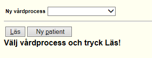 Vårdprocess bild 045 Ny SVF startas upp på enheten 1. Välj vårdprocess och tryck Läs 2.