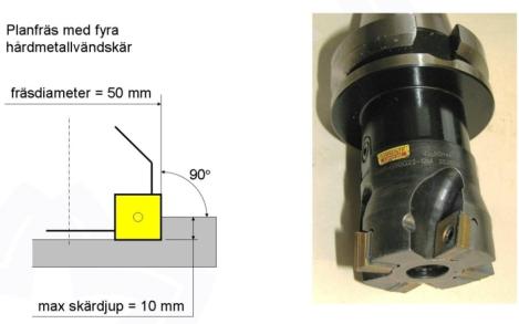 Nu skall verktyg nr 1, Planfräs, läggas till i